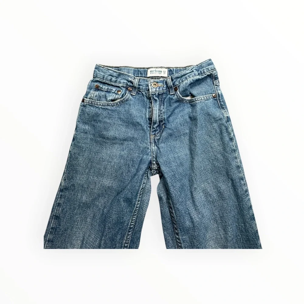 Urban Pipeline Jeans Boy 12 Blue Medium Wash Straight Leg Distressed Denim Pants